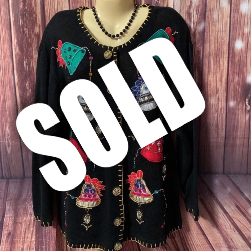 WOMEN'S PLUS SWEATER 1X 18/20 CARDIGAN CHRISTMAS…